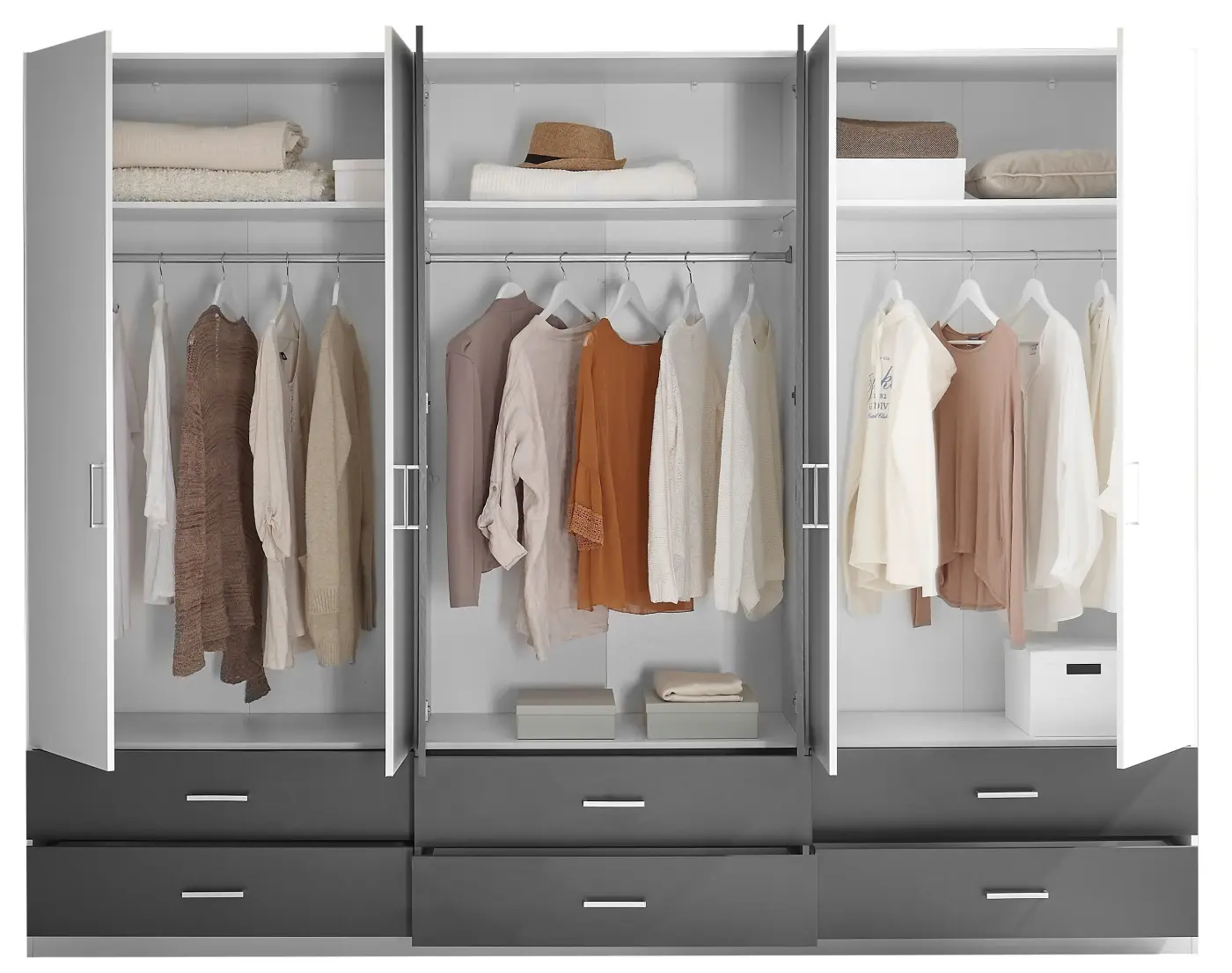 Kleiderschrank Janne 6-türig weiß 