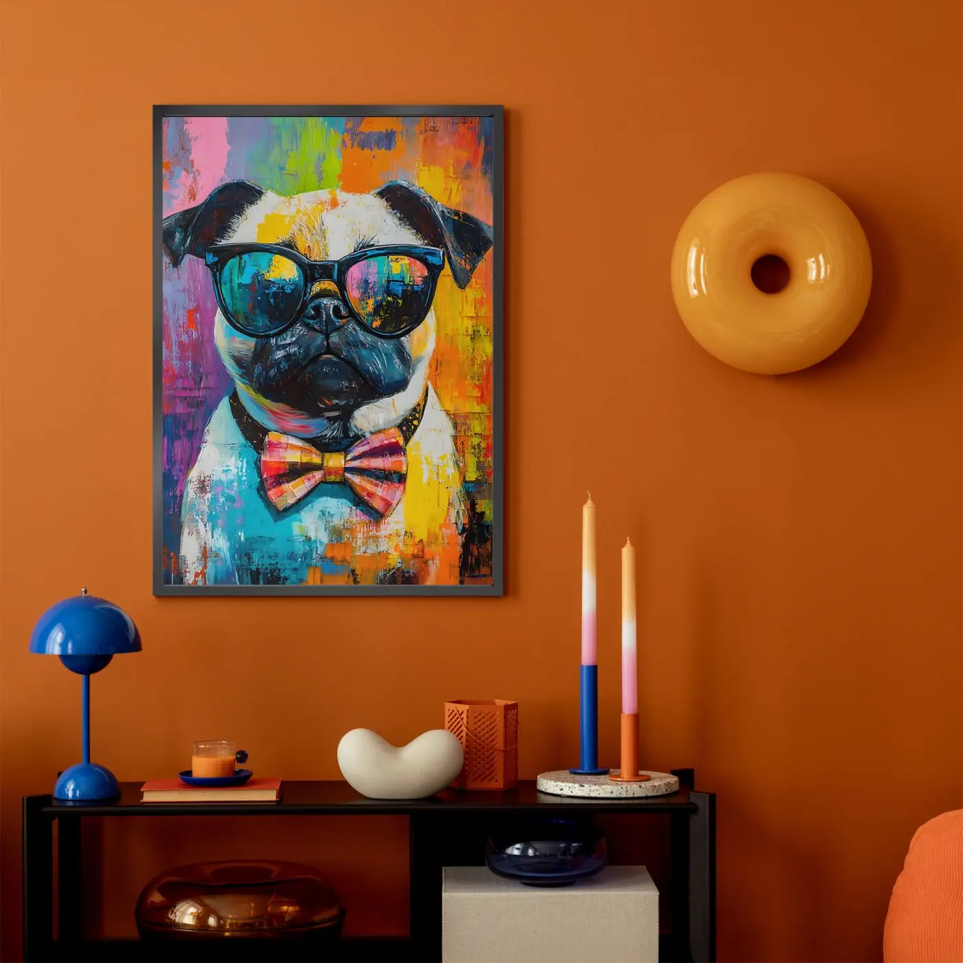 Bild gerahmt Puggy 50 x 70 cm
