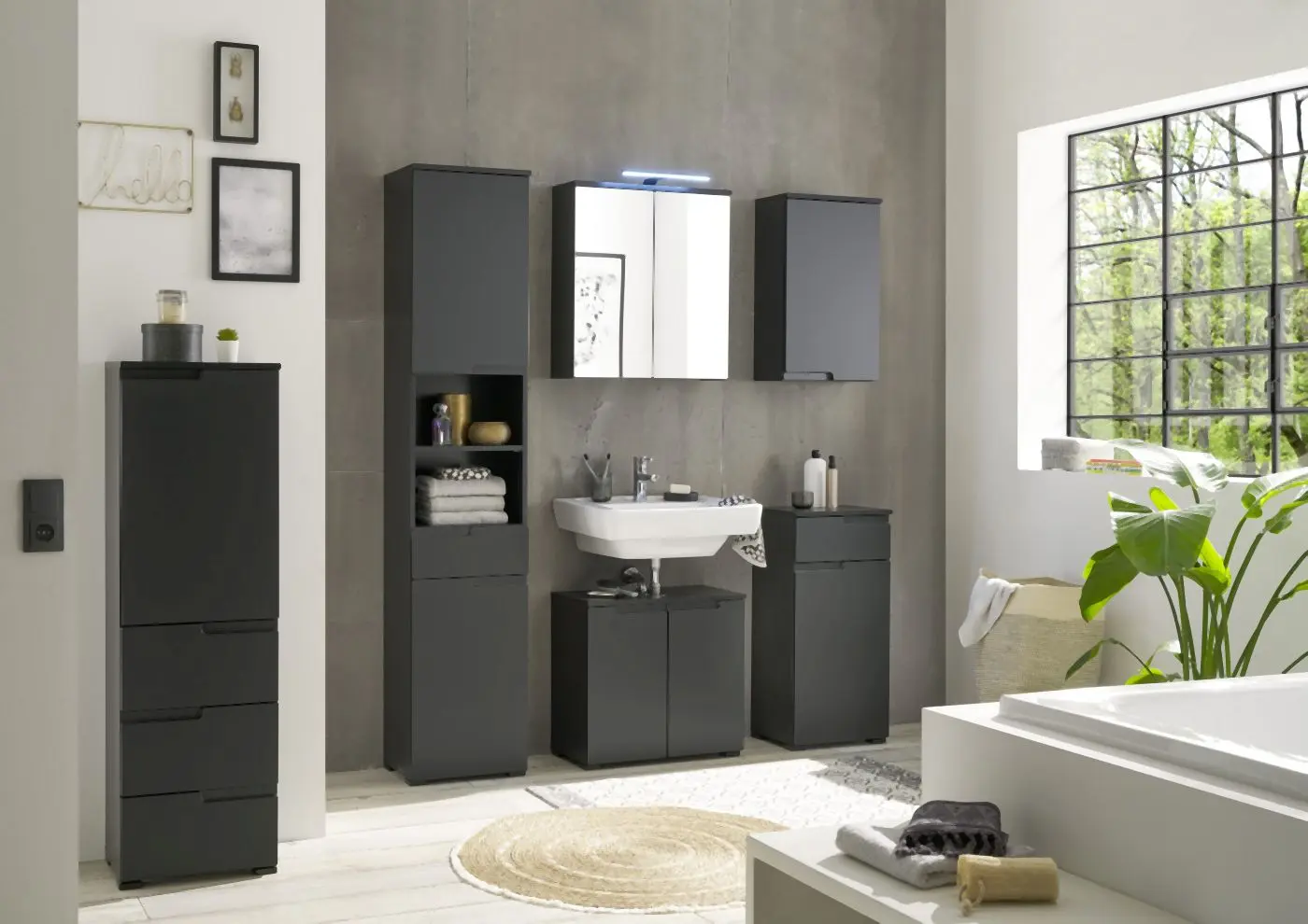 Bad Hochschrank Spice schwarz