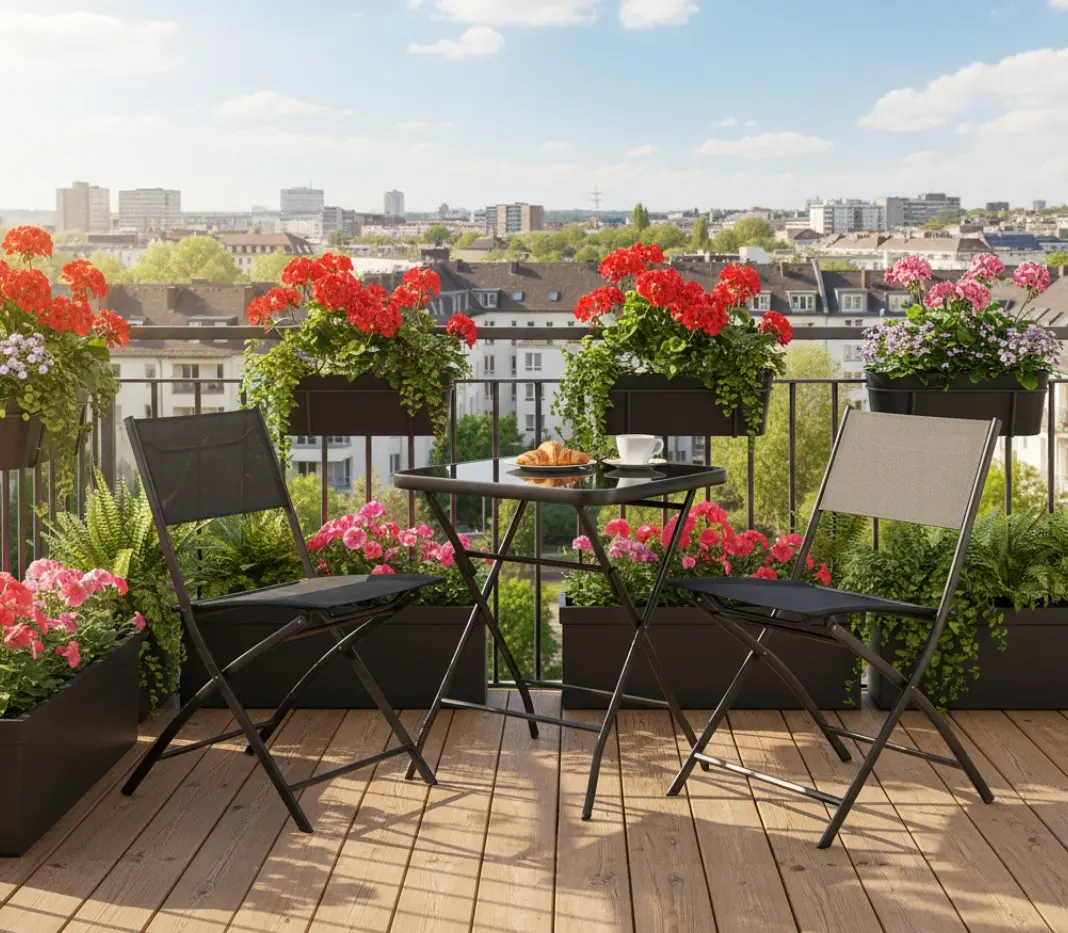 Gartentisch schwarz klappbar 