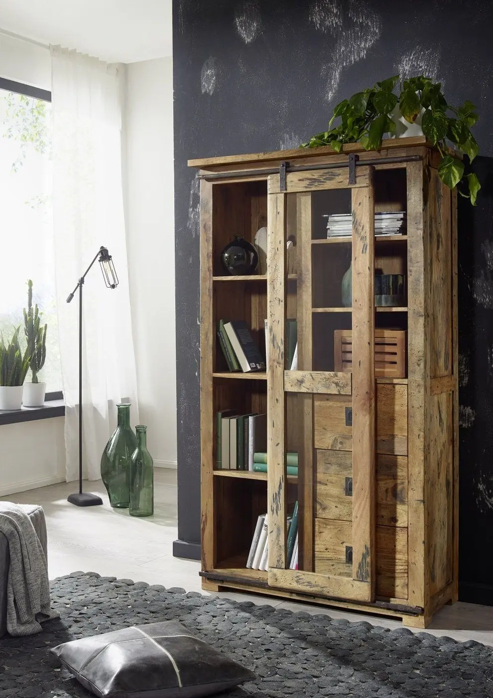 Vitrine WZ-0480 Mango Massivholz