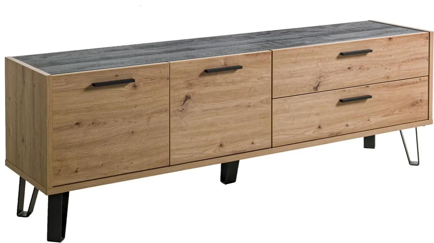 TV-Lowboard Vitruvia Artisan Eiche/schwrarz