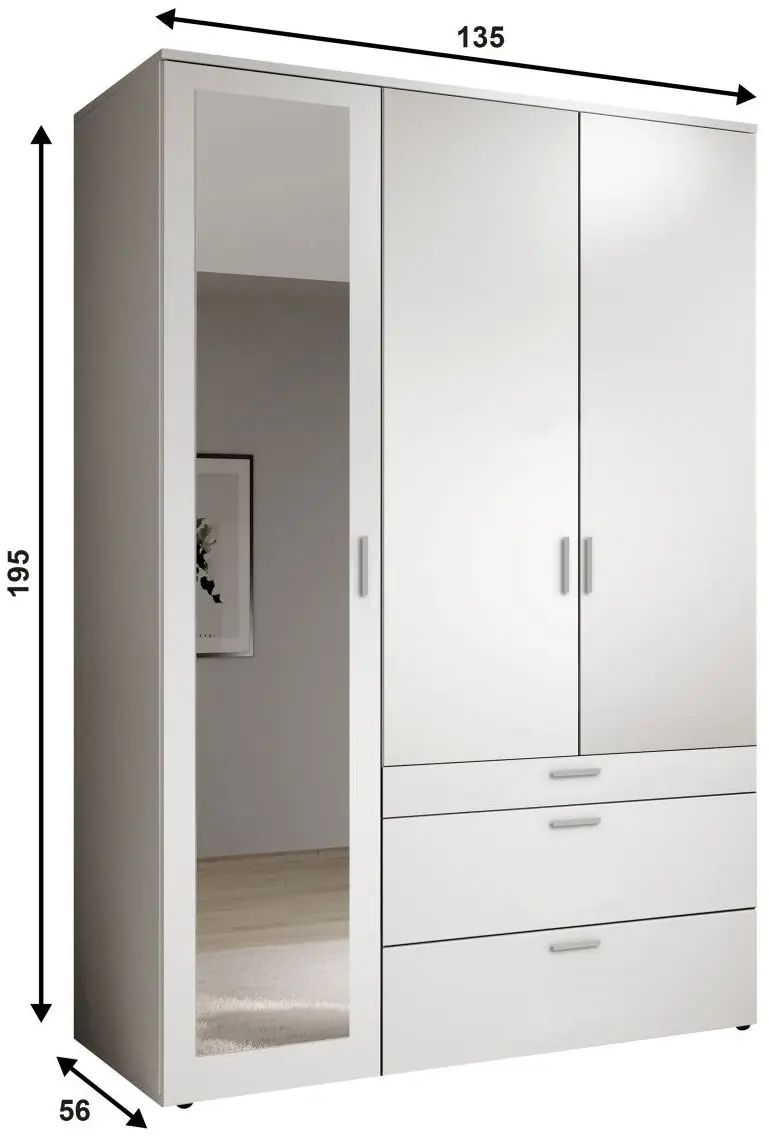 Drehtürenschrank Vesala weiß