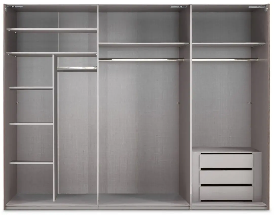 Schwebetürenschrank Toronto 3-türig Flagstaff Eiche/graphit