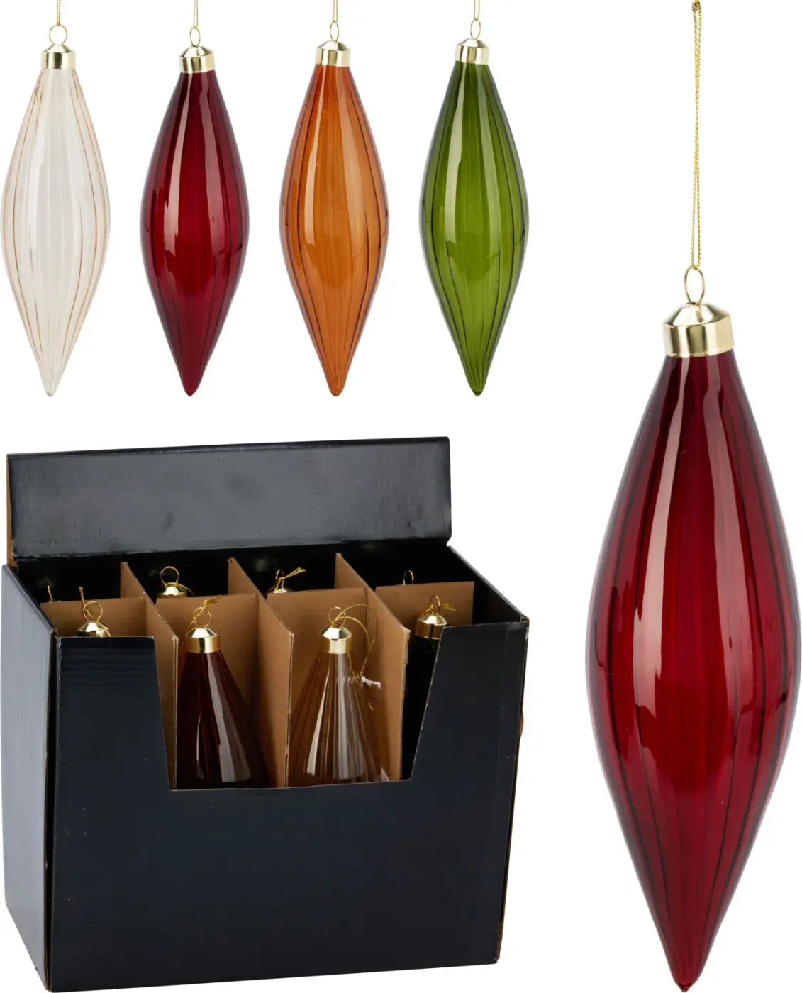 Glas Weihnachtsornamente 21 cm