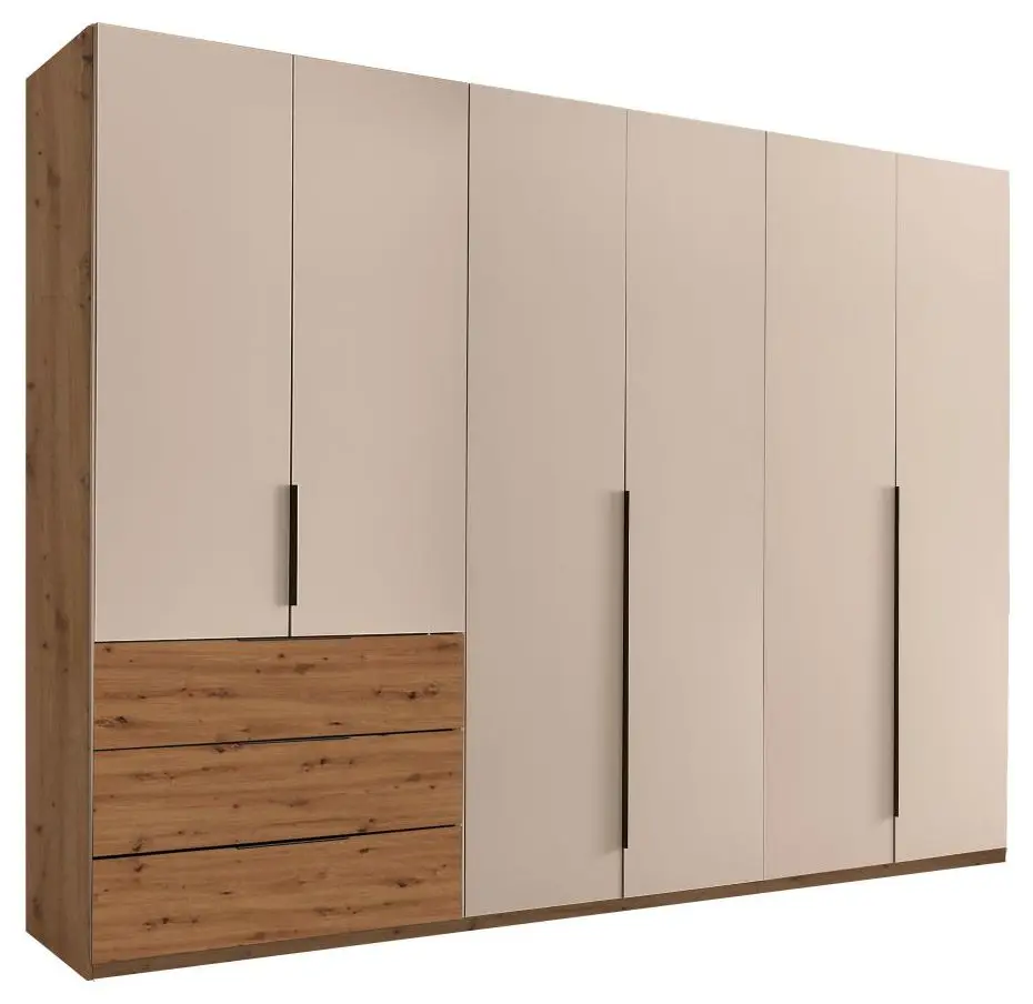 Drehtürenschrank Nuka 6-türig kaschmir/Artisan Eiche
