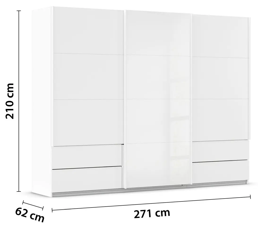Schwebetürenschrank Elara 3-türig weiß