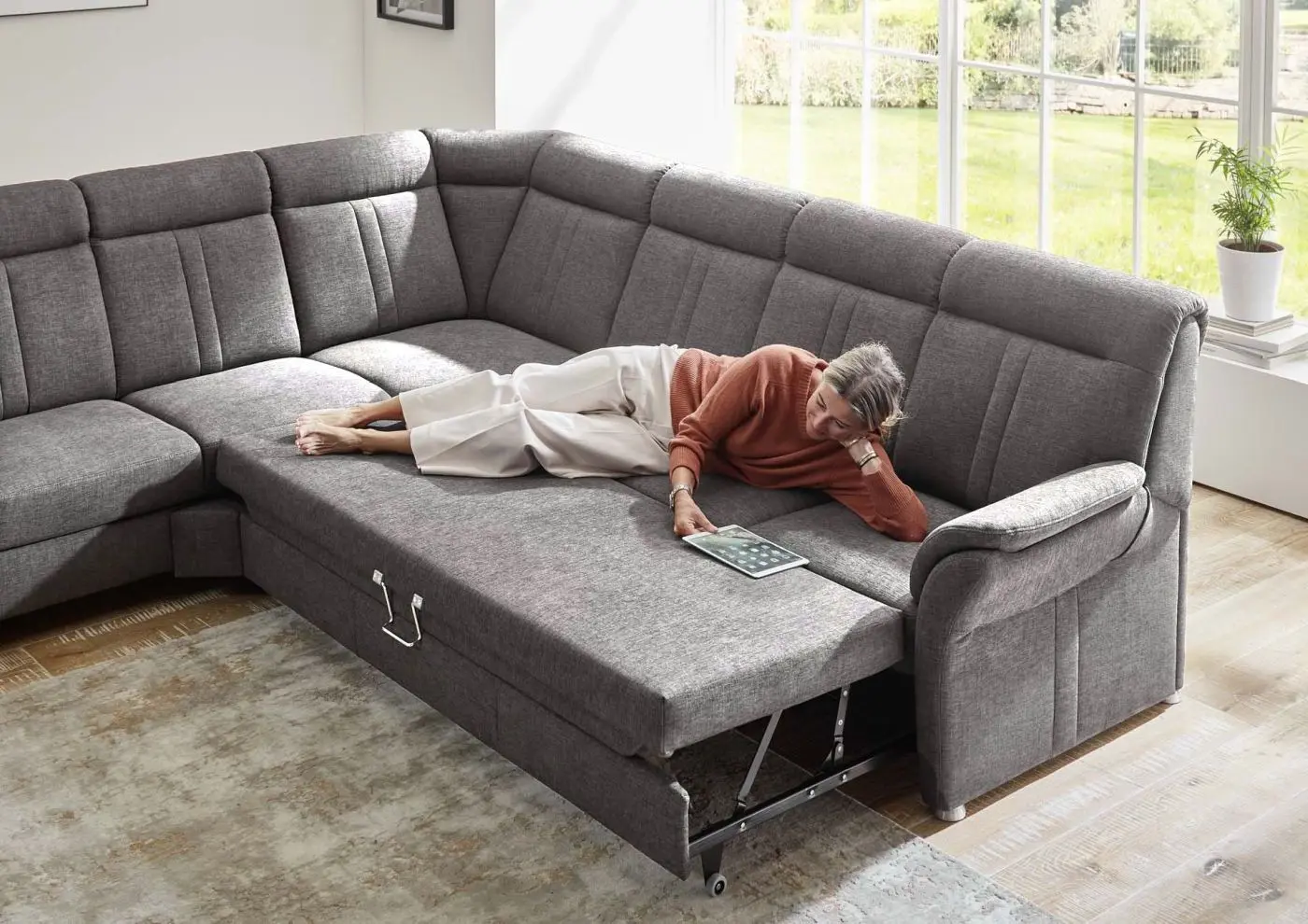 Wohnlandschaft couchliebe. KS5032 grau mit Zusatzfunktionen