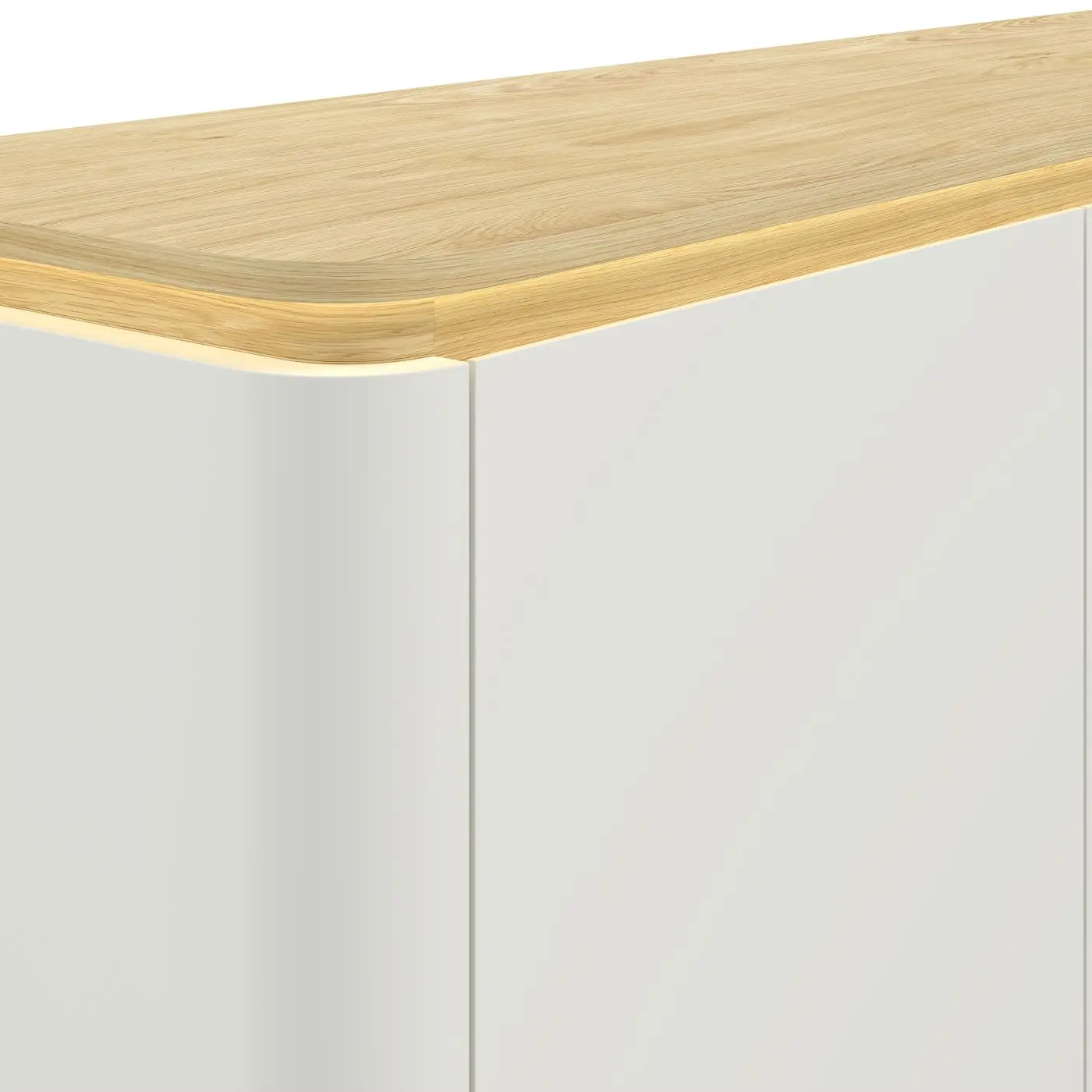 Sideboard Namur weiß matt/Eiche hell mit Beleuchtung