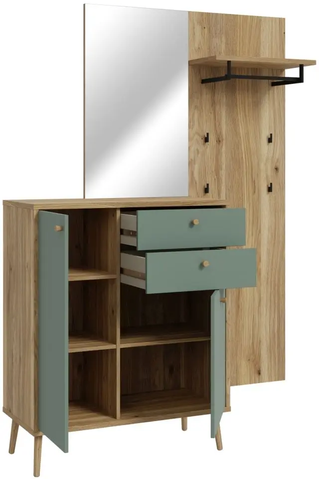 Kompaktgarderobe Whenua Salbei-grün