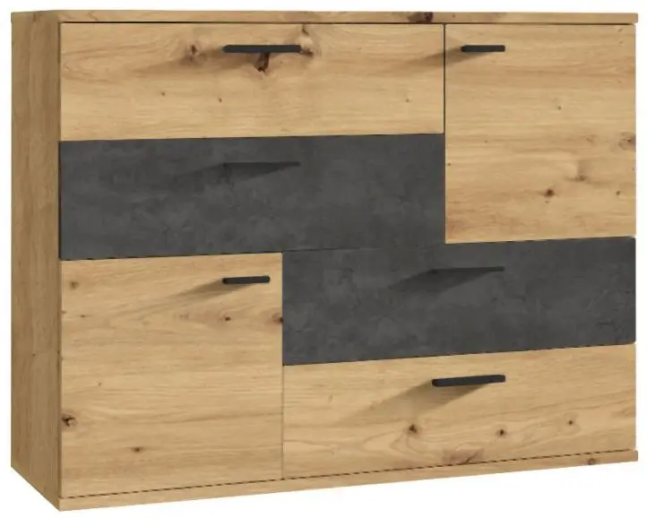 Kommode Skive Artisan Eiche/ Betonoptik