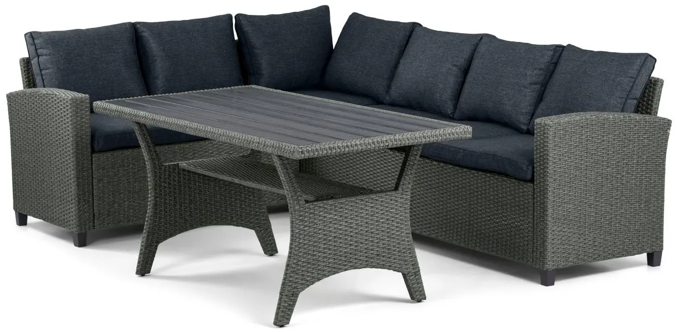 Outdoor-Sitzgruppe mit Tisch schwarz