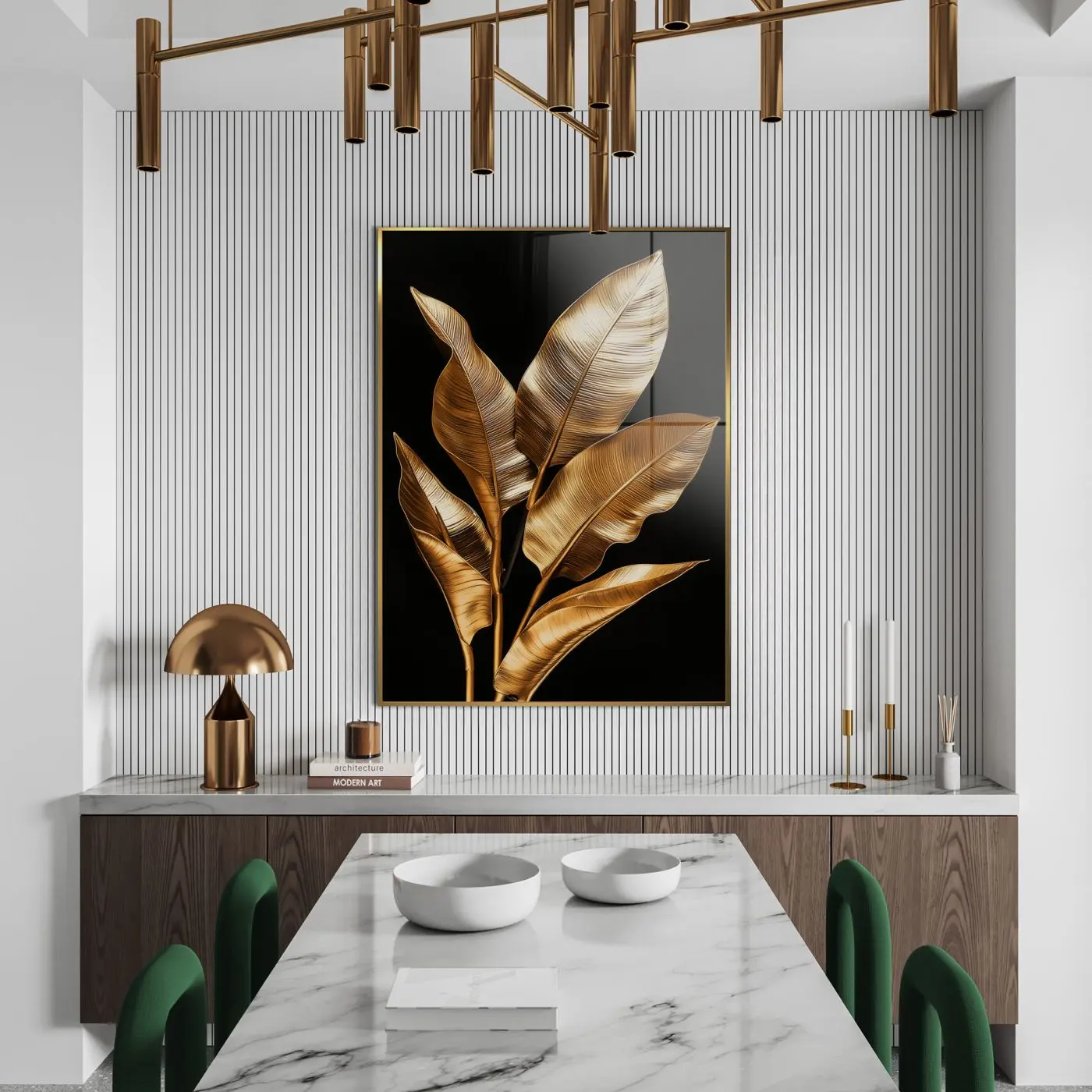 Glasbild gerahmt Gilded Strelitzia 80 x 120 cm Glasbild gerahmt Gilded Strelitzia 80 x 120 cm