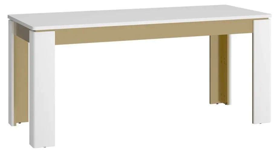 Esstisch Lazio weiß Hochglanz/goldfarben