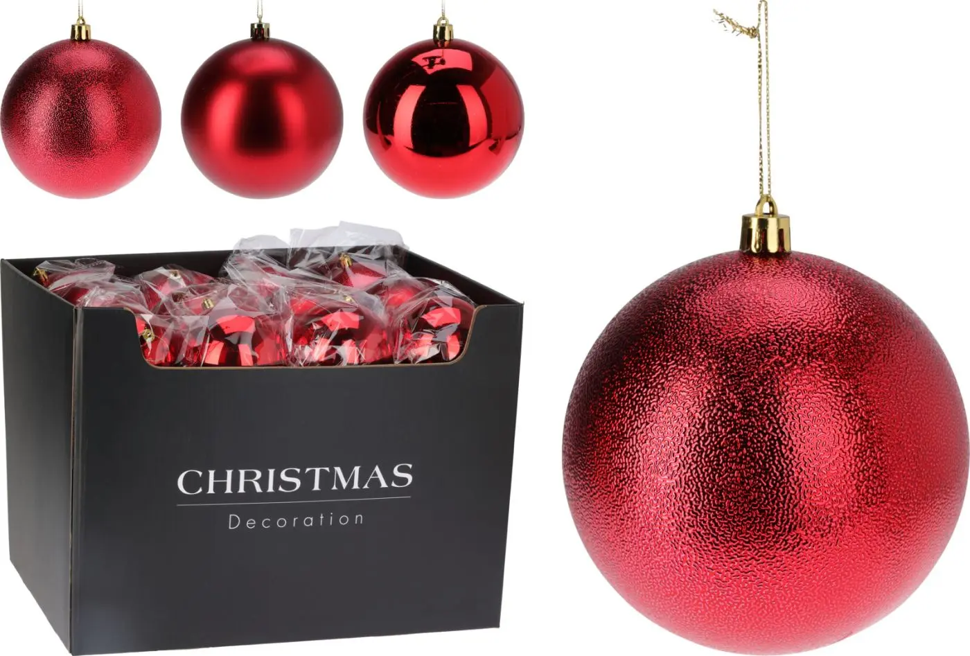 Weihnachtskugel 12 cm rot