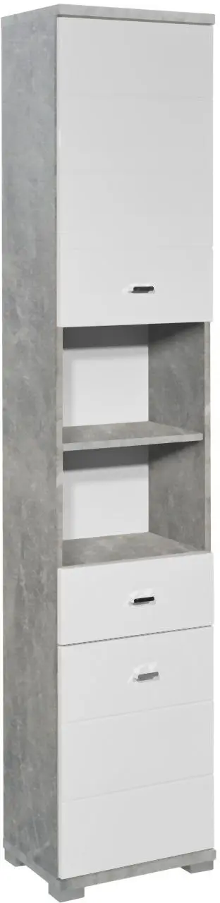 Hochschrank Pool betonfarbig/weiß