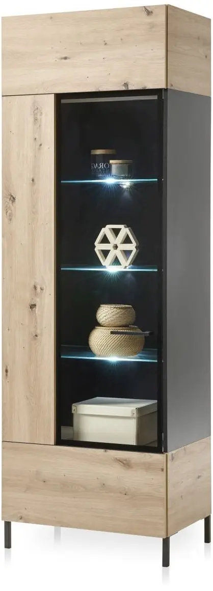 Vitrine Lucas schmal 65 x 193 x 42 cm