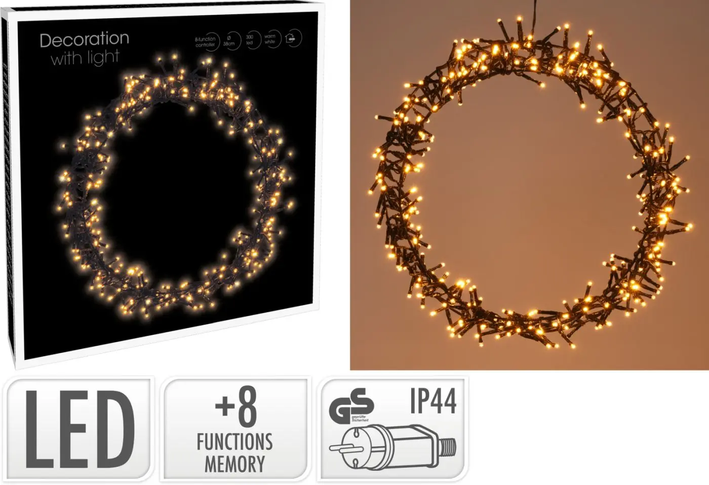 LED Kranz 38 cm warmweiß