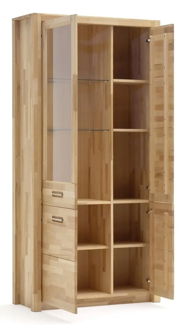 Kombi-Vitrine Fenja Kernbuche massiv