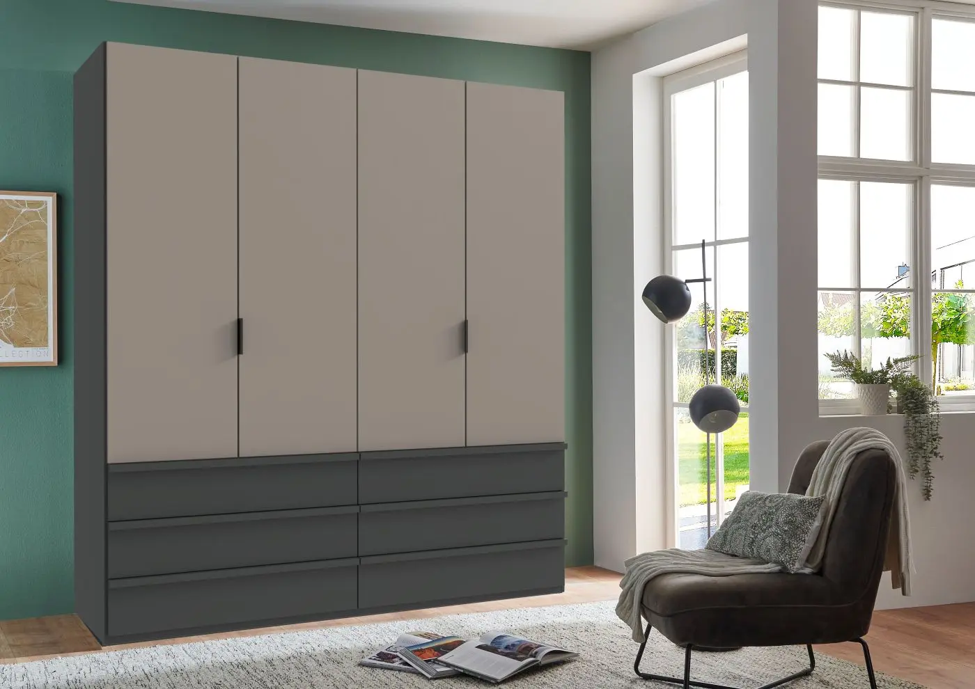 Drehtürenschrank Oxford graphit