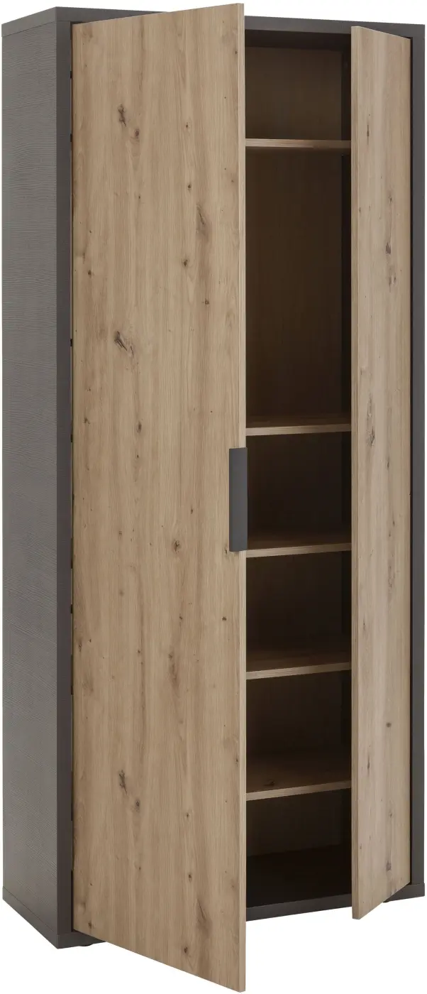 Garderobenschrank Segno steingrau / Artisan Eiche