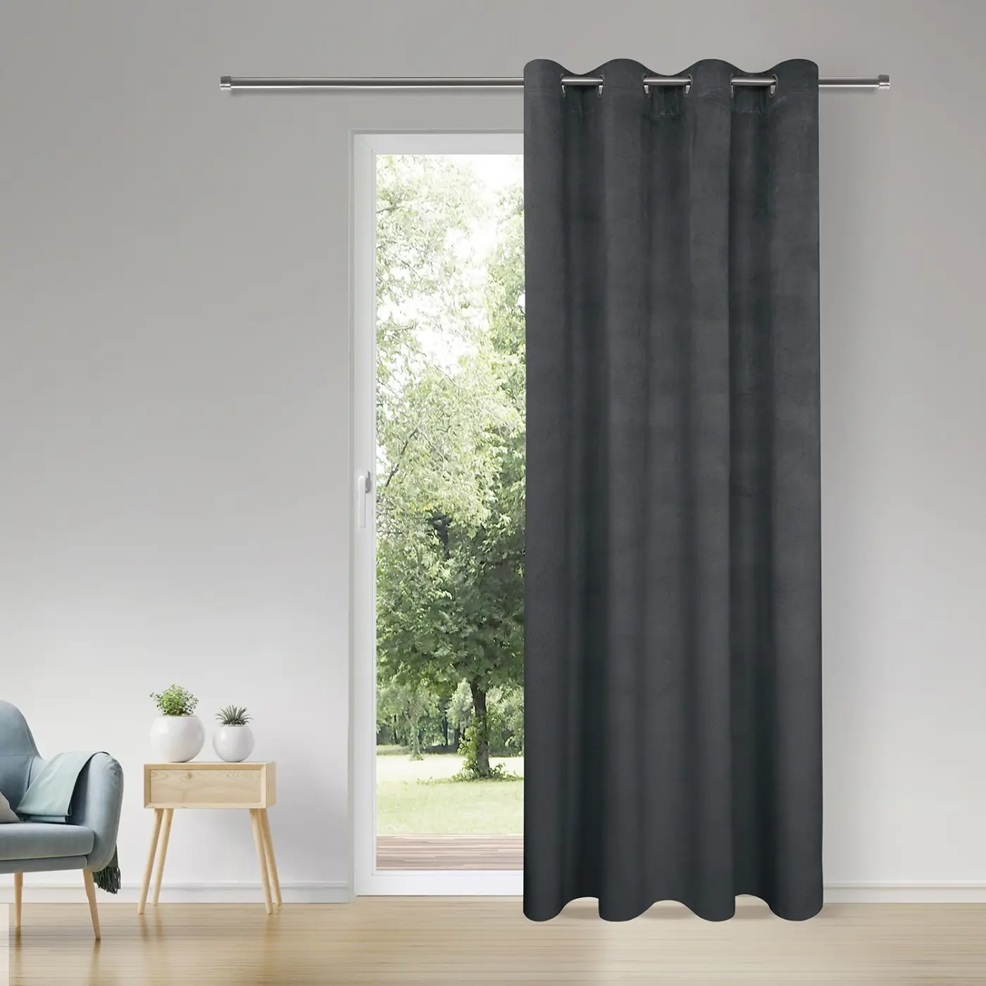 Ösenschal 140 x 245 cm anthrazit