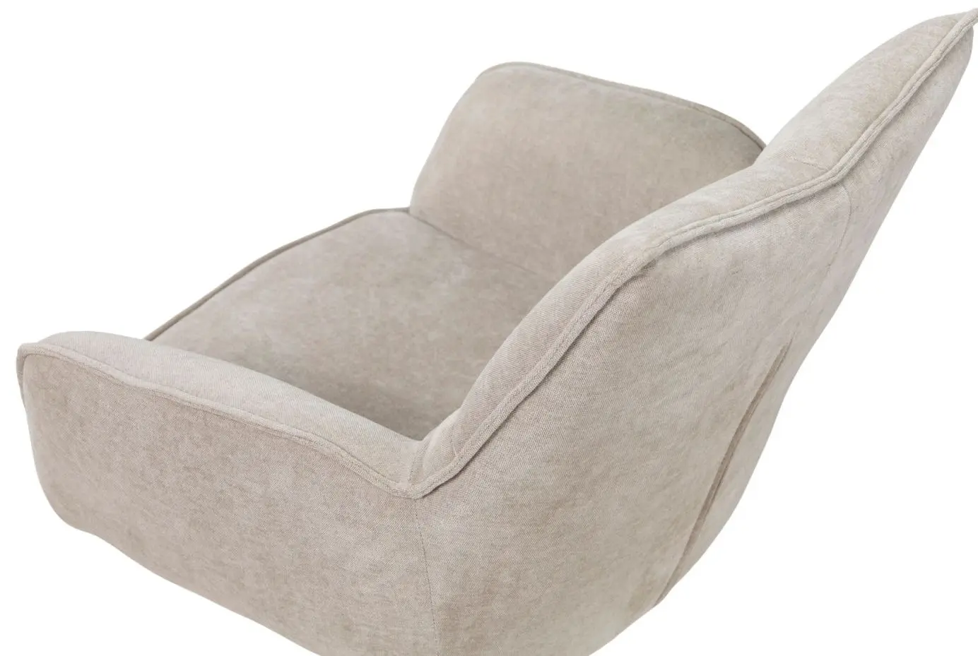 Armlehnstuhl Paxos beige Massivholzgestell drehbar