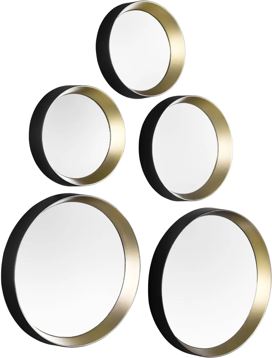 Dekospiegelset Lia 5-teilig schwarz/gold