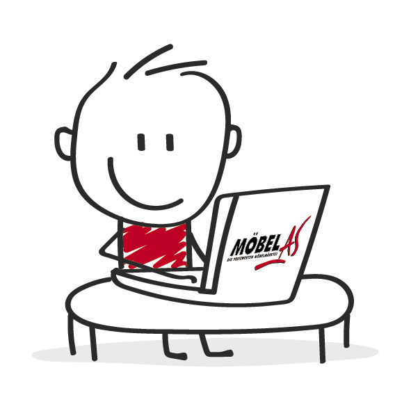 Emoji- Ein fröhlicher  Junge am Laptop -Möbel AS!