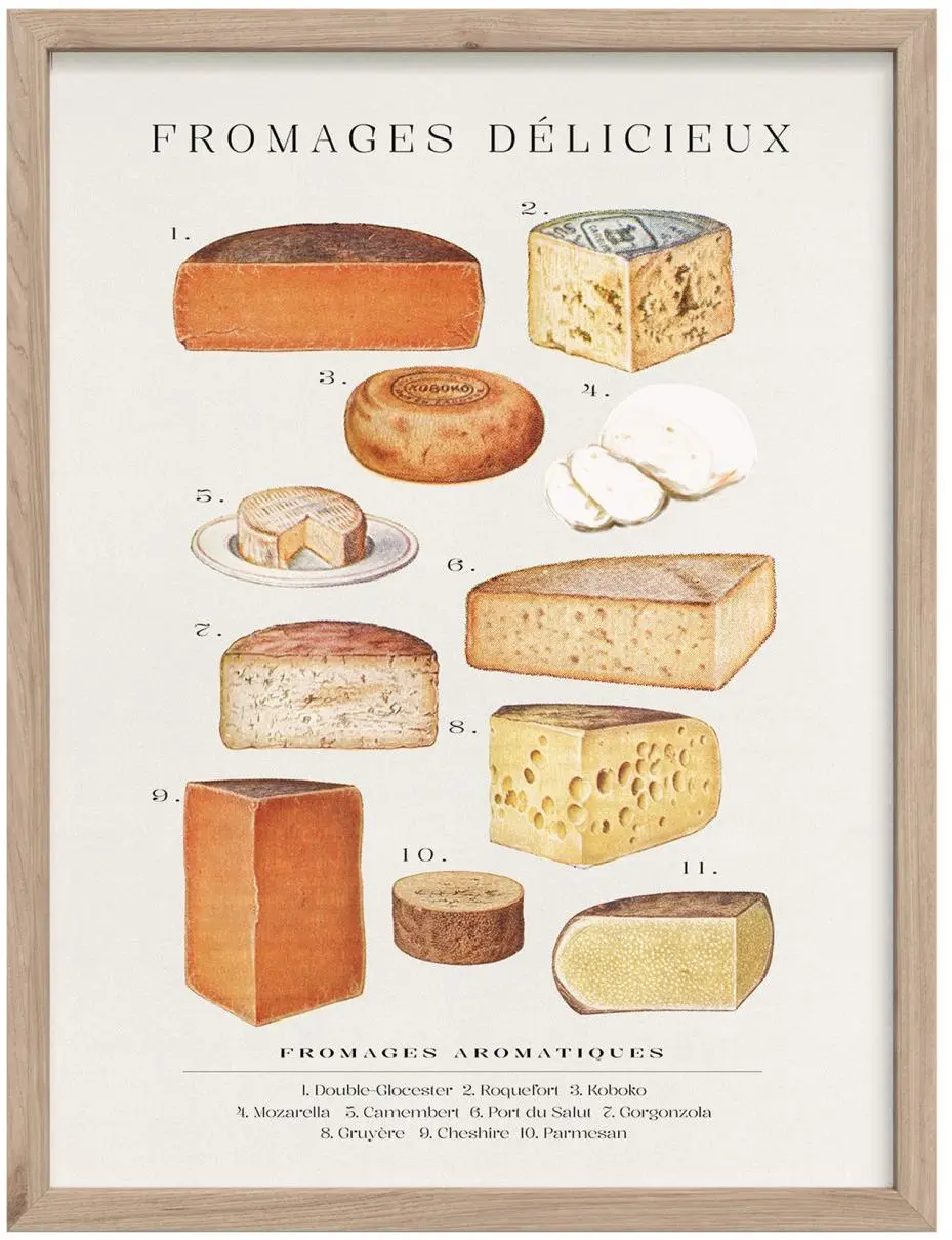 Bild gerahmt Fromages 30 x 40 cm