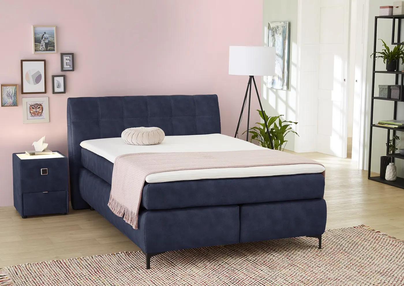 Boxspringbett Gitta 140 x 200 cm blau