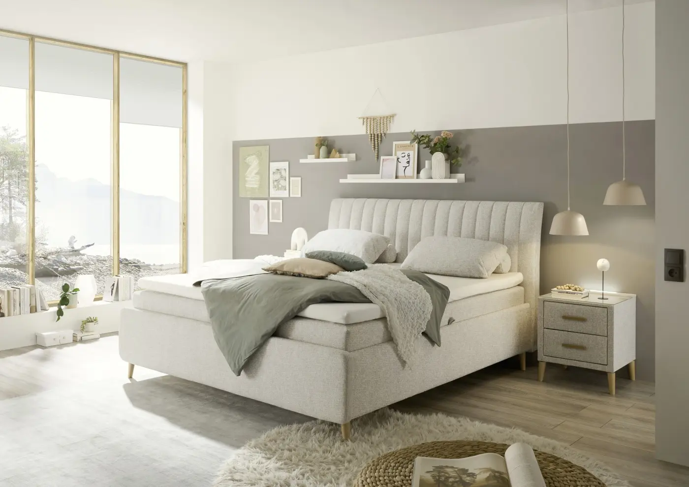 Boxbett Akron 180 x 200 cm ivory 