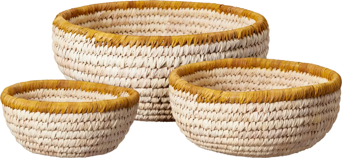 Korbset mit farbigem Rand