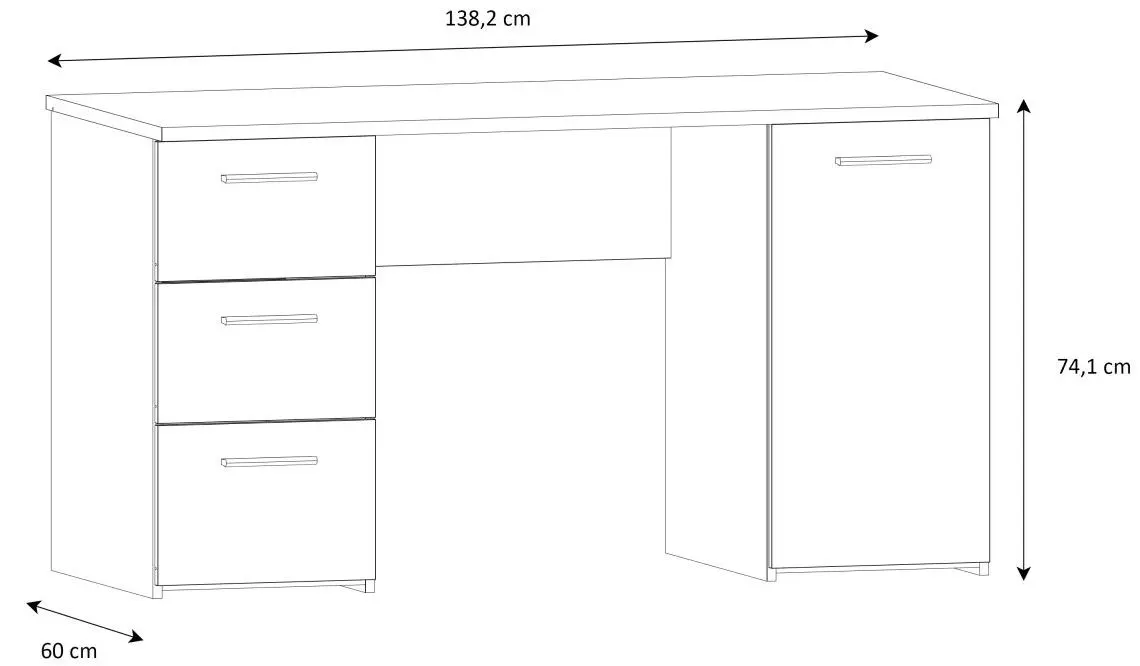 Schreibtisch Net307 Artisan Eiche/weiß