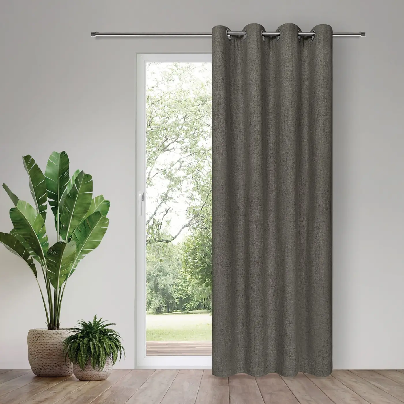 Ösenschal 140 x 245 cm taupe