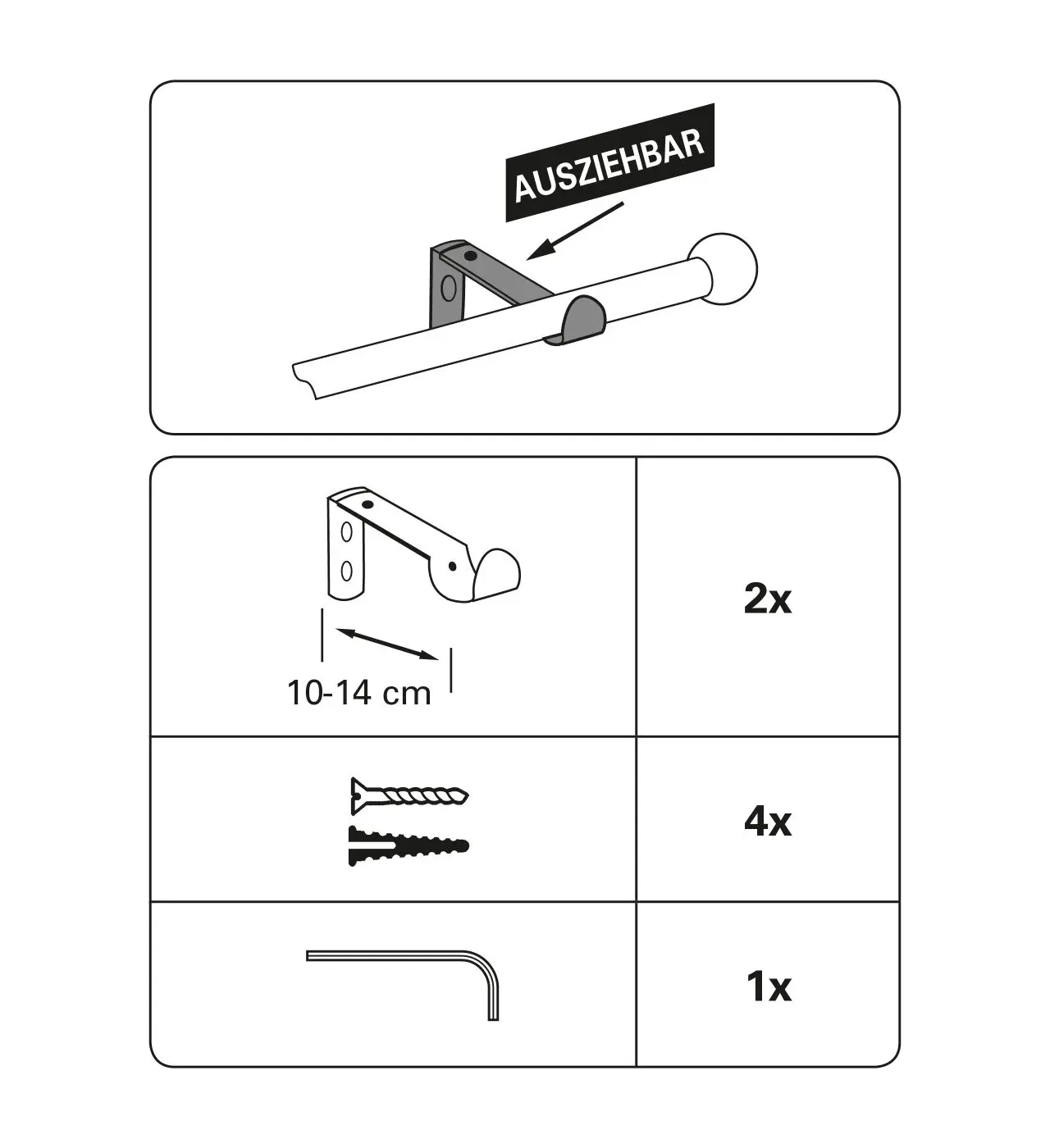 Träger ausziehbar