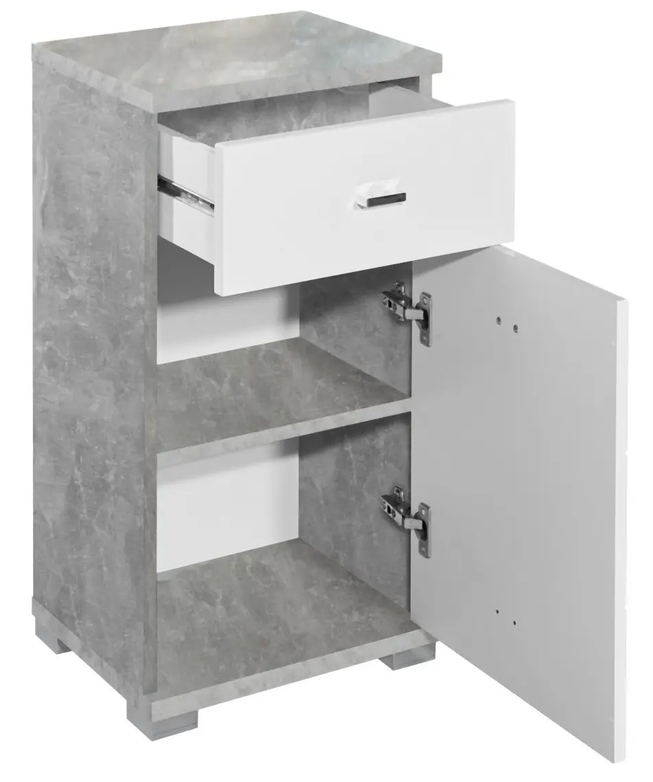 Kommode Pool betonfarbig/weiß