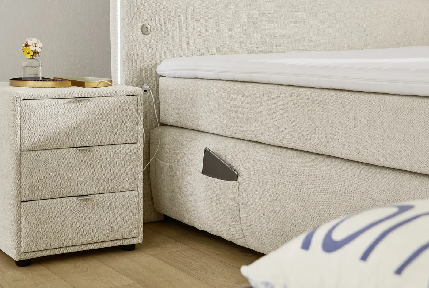 Boxspringbett Livia Mix 180 x 200 cm beige