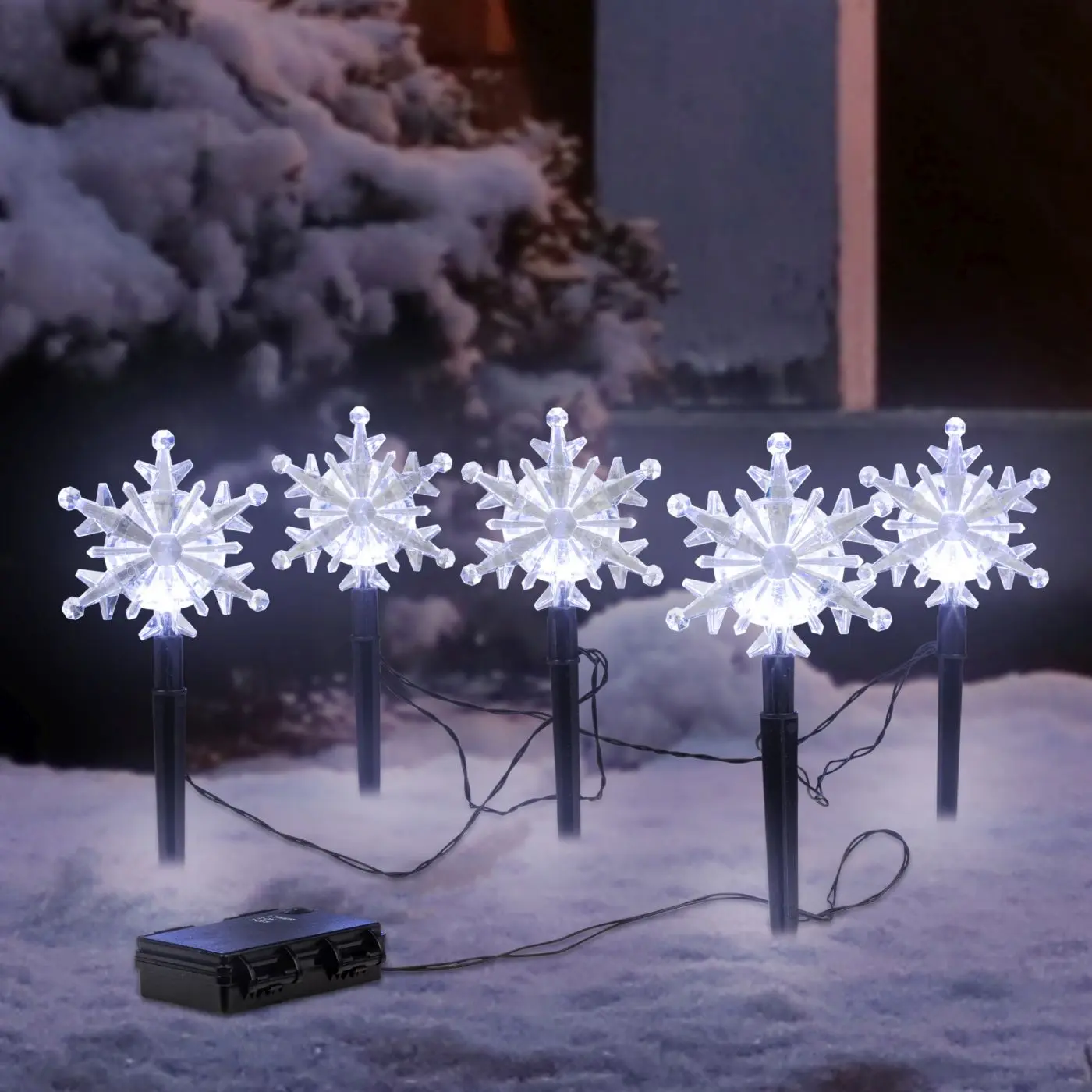 LED Gartenstecker Schneeflocke