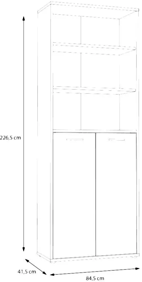 Büroschrank Keflavik weiß / Artisan Eiche Büroschrank Keflavik