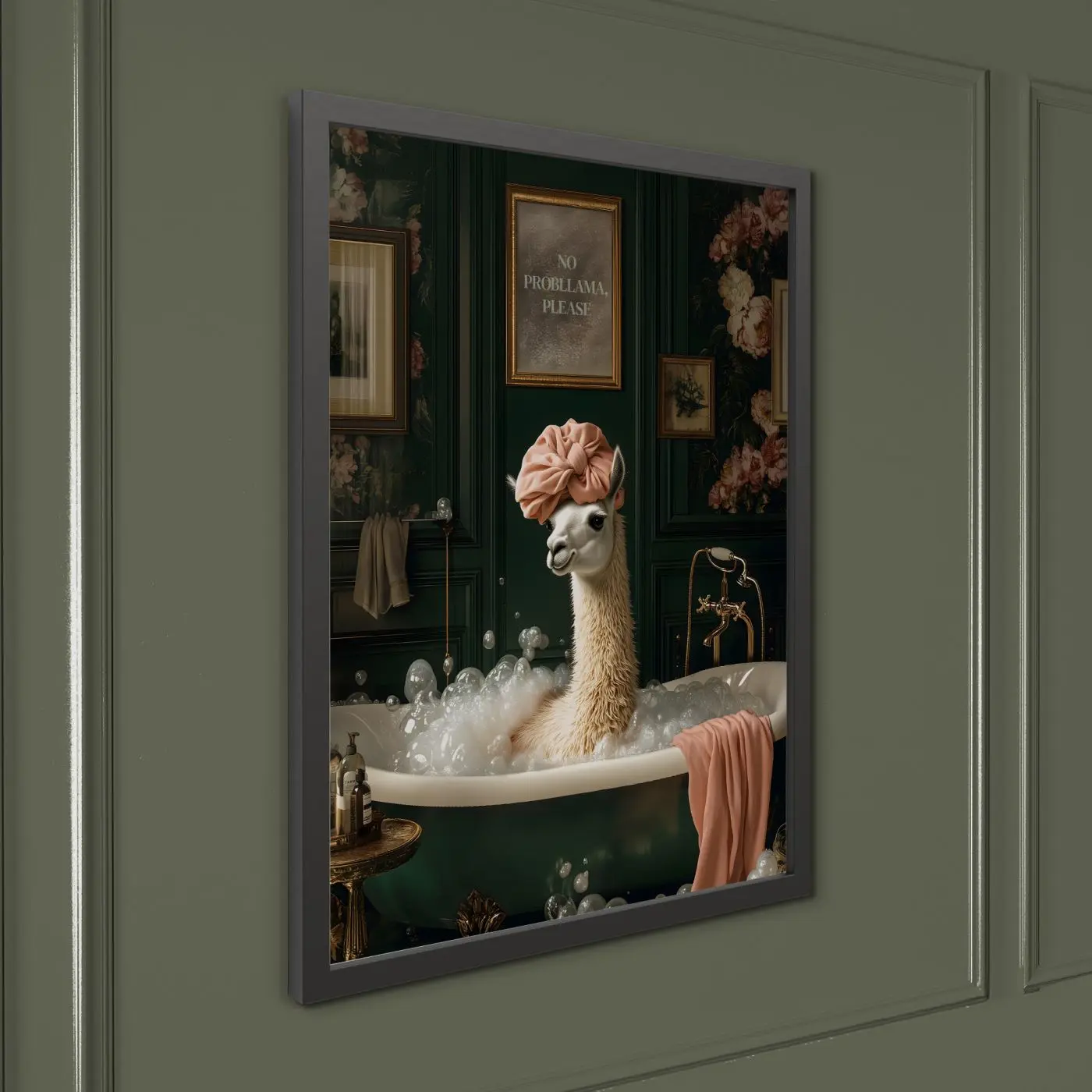 Bild gerahmt Llama 30 x 40 cm 