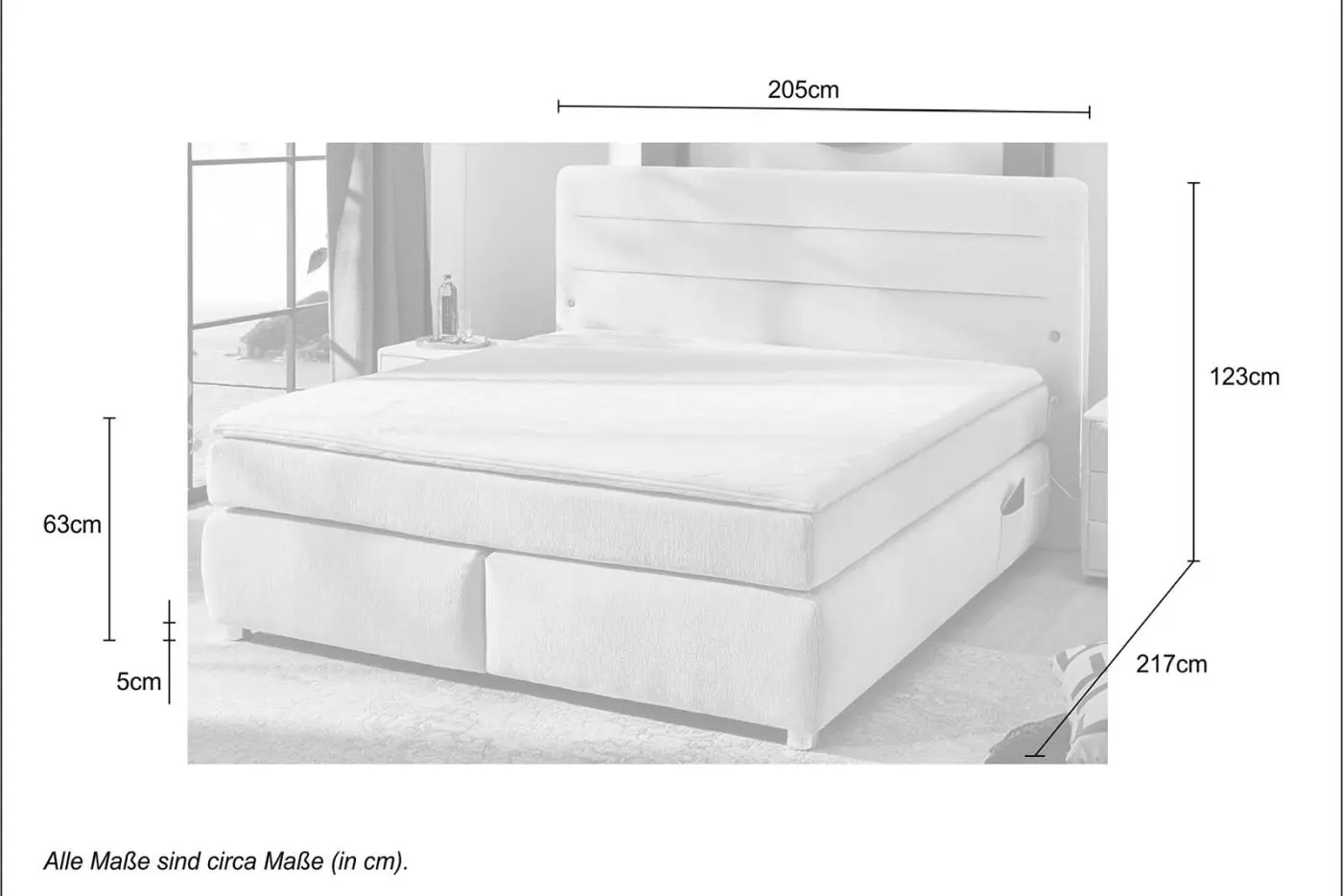Boxspringbett Livia Mix 180 x 200 cm beige