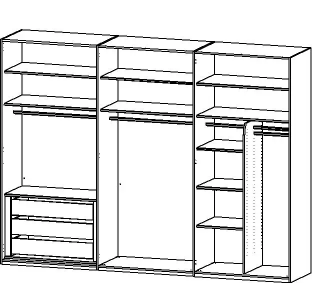 Drehtürenschrank Montclar 6-türig weiß