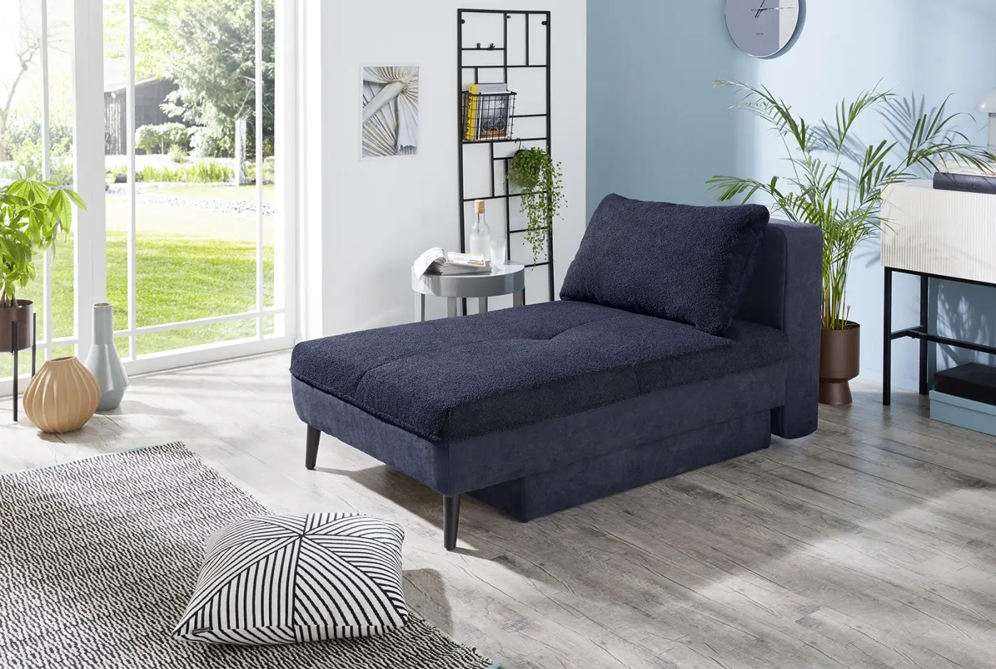 Recamiere Wolli dunkelblau inkl. Bettkasten