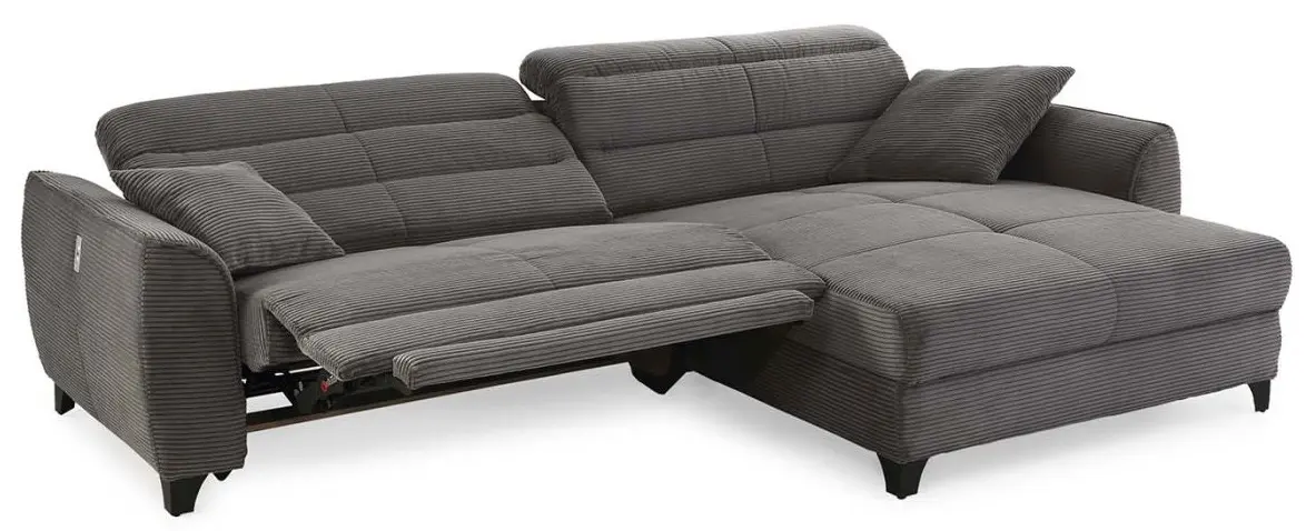Wohnlandschaft Double-One Cord grau