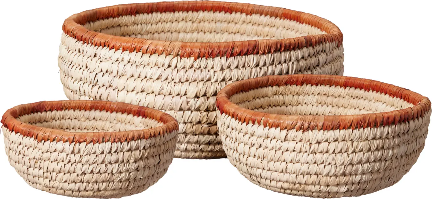 Korbset mit farbigem Rand