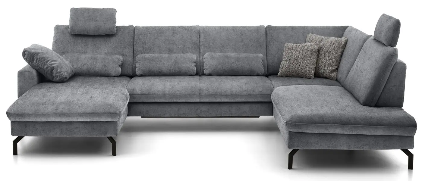 Wohnlandschaft couchliebe. LS701521 grau mit Zusatzfunktionen
