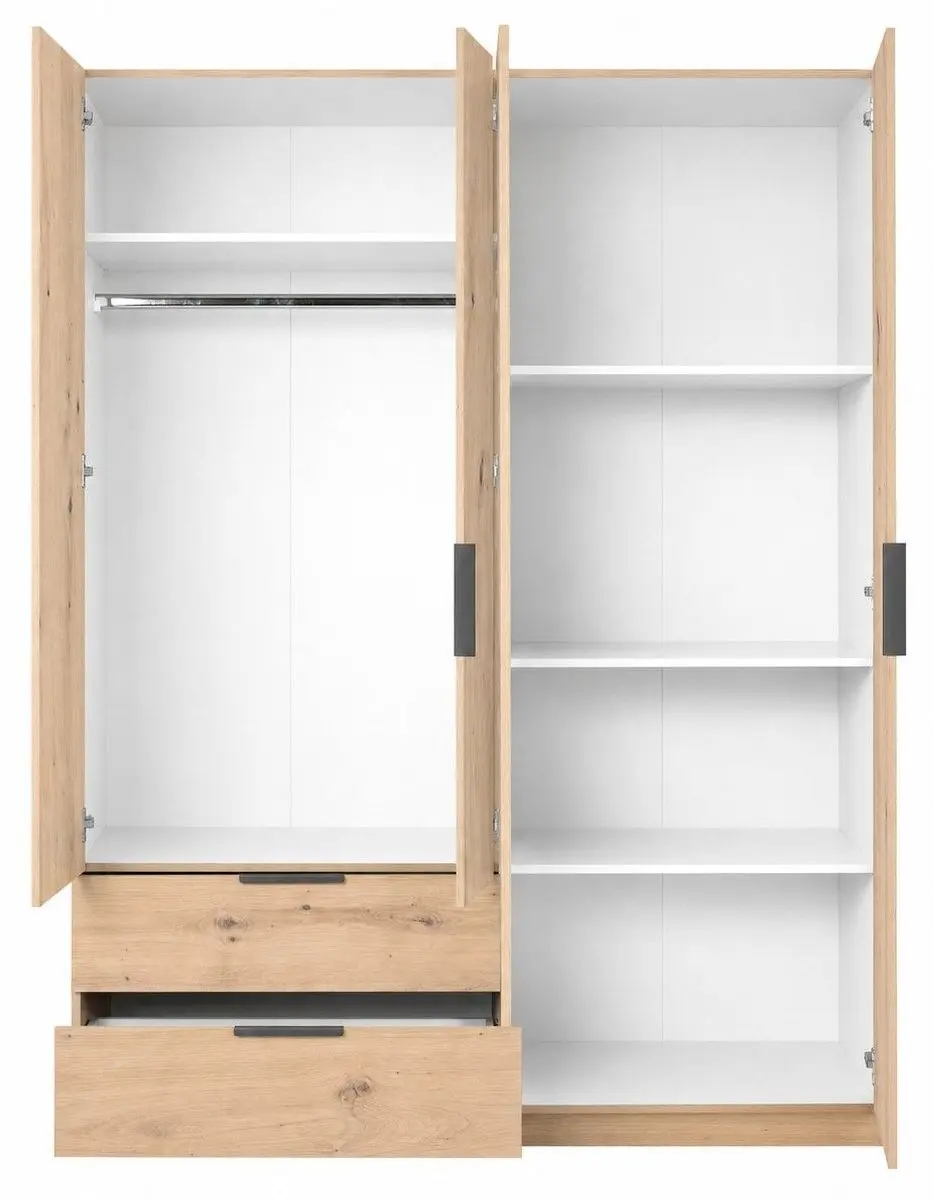 Drehtürenschrank Espresso 4-türig Artisan Eiche