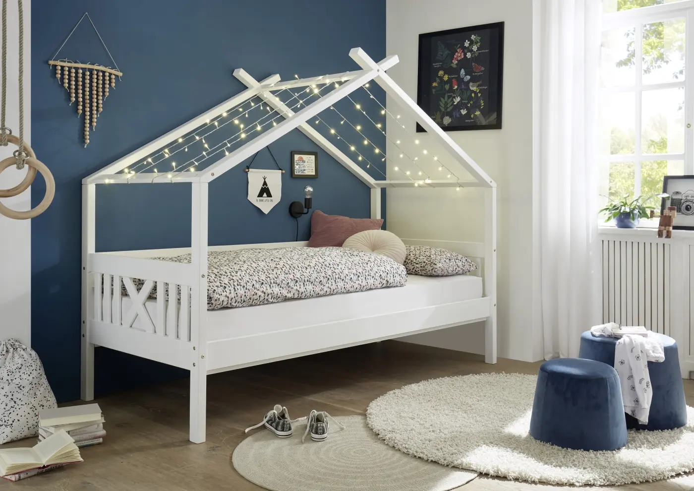 Bett Juletta mit Himmelvorrichtung 90 x 200 cm