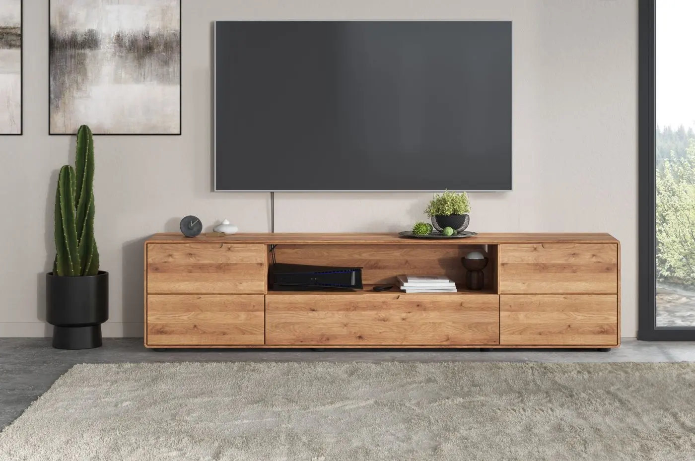 TV-Lowboard WZ-0663 Wildeiche massiv